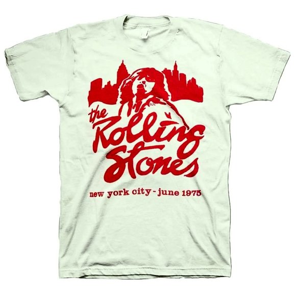 Mick Jagger NYC June 1975 Rolling Stones rock Official T-Shirt L NWT - Picture 3 of 3